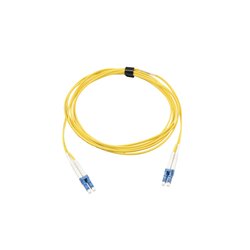 Jumper de Fibra Óptica Monomodo (OS2), XGLO, Riser, LC/UPC-LC/UPC Duplex, OFNR, Color Amarillo, 3 Metros