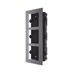 Base de 3 Espacios para EMPOTRAR Módulos de Videoporteros Hikvision