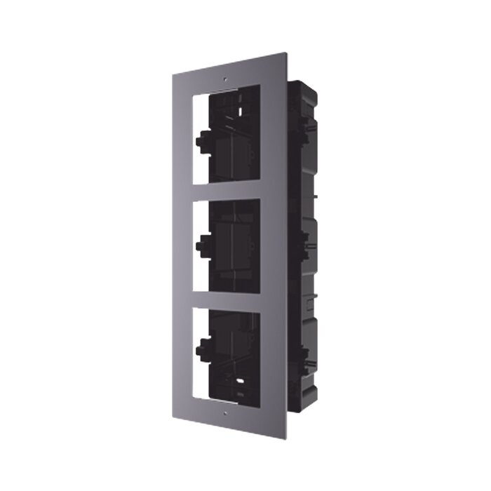 Base de 3 Espacios para EMPOTRAR Módulos de Videoporteros Hikvision