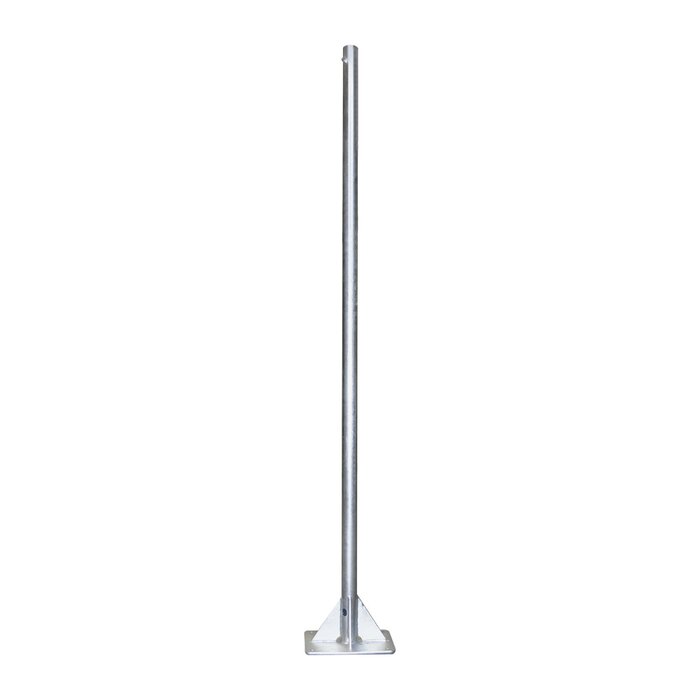 Mástil de 2 metros de 2" Diámetro, con Opresor, Base Soldada . Galvanizado por Inmersión en Caliente.