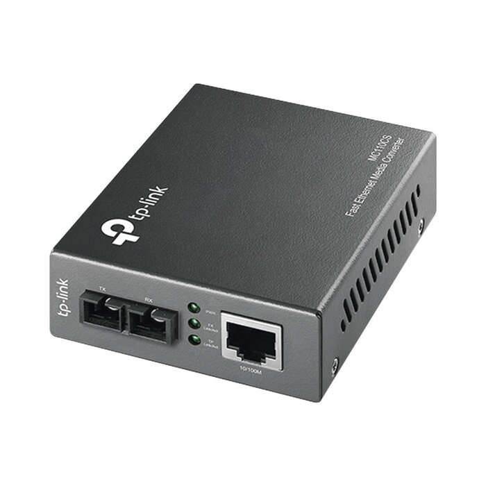 Convertidor Multimedia Mono-modo, 1 puerto RJ45 10/100 Mbps, conector de fibra SC, hasta 20 km