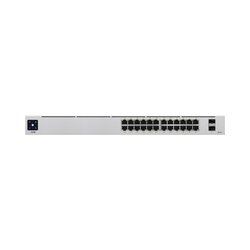 UniFi Switch USW-24-POE Gen2, Capa 2 de 24 puertos (16 puertos PoE 802.3af/at + 8 puertos Gigabit) + 2 puertos 1G SFP, 95W, pantalla informativa