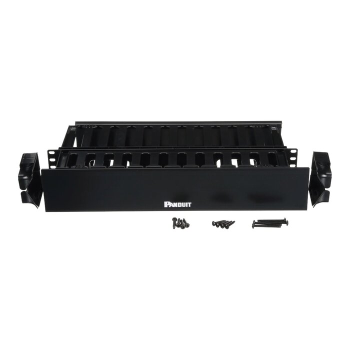 Organizador de Cables Horizontal PatchLink, Doble (Frontal y Posterior), Con Tapa Extendida, Para Rack de 19in, 2UR