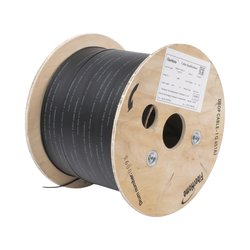 Carrete de 1 km de Fibra Óptica Drop para Interior G.657A2 Monomodo de 1 hilo, Dieléctrica, Forro Negro