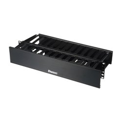 Organizador de Cables Horizontal PatchLink, Doble (Frontal y Posterior), Con Tapa Extendida, Para Rack de 19in, 2UR