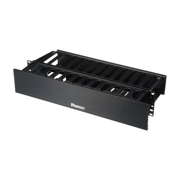 Organizador de Cables Horizontal PatchLink, Doble (Frontal y Posterior), Con Tapa Extendida, Para Rack de 19in, 2UR