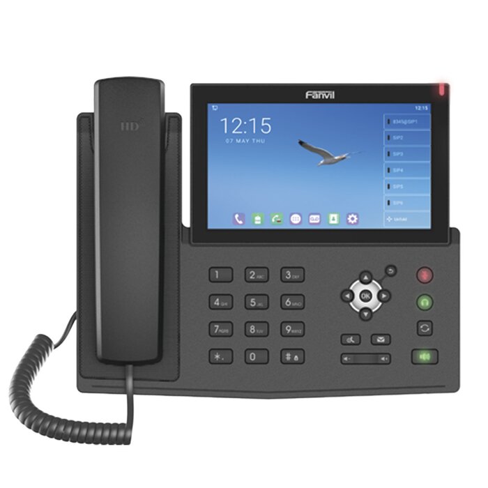 Teléfono IP Android Empresarial para 20 lineas SIP, pantalla táctil, Wi-Fi y Bluetooth, PoE, hasta 112 botones DSS, puertos Gigabit, soporta recepción de video.