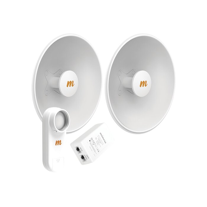 Kit de 2 radios C5X con antenas N5-X25-2PACK (25 dBi), rango de frecuencia extendida (4.9 a 6.4 GHz), incluye inyector POE
