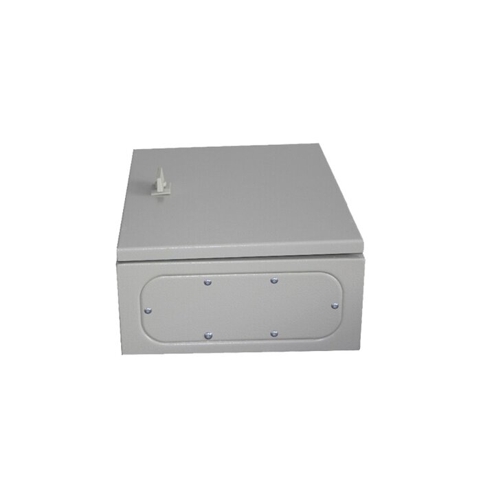 Gabinete de Acero IP66 Uso en Intemperie (250 x 300 x 150 mm) con Placa Trasera Interior y Compuerta Inferior Atornillable (Incluye Chapa y Llave).