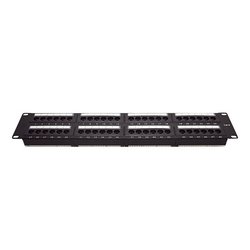 Patch panel UTP de 48 puertos Cat6, 19in, 2U, con barra para organizar cable