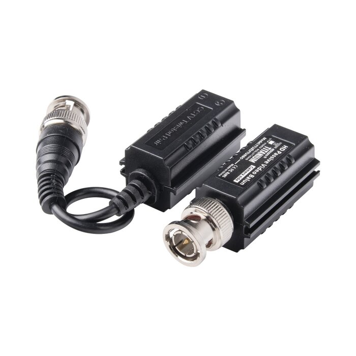 Kit de Transceptores (Baluns) TurboHD Hasta 4K / 5 MP / HD-TVI/HD-CVI/AHD/CVBS / Conector 100% COBRE / Con Cable RF Blindado