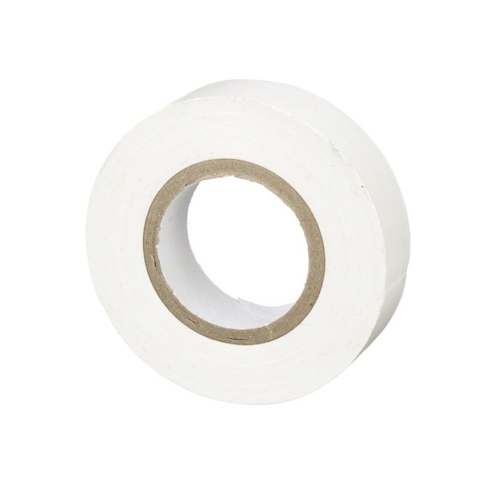 Cinta Eléctrica para Aislar, de PVC, Uso General, Grosor de 0.18mm (7 mil), Ancho de 19mm, y 20.12m de Largo, Color Blanco