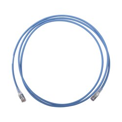 Patch Cord "Skinny" Cat6A Blindado S/FTP, 7ft, Diámetro Reducido 28 AWG, Color Azul