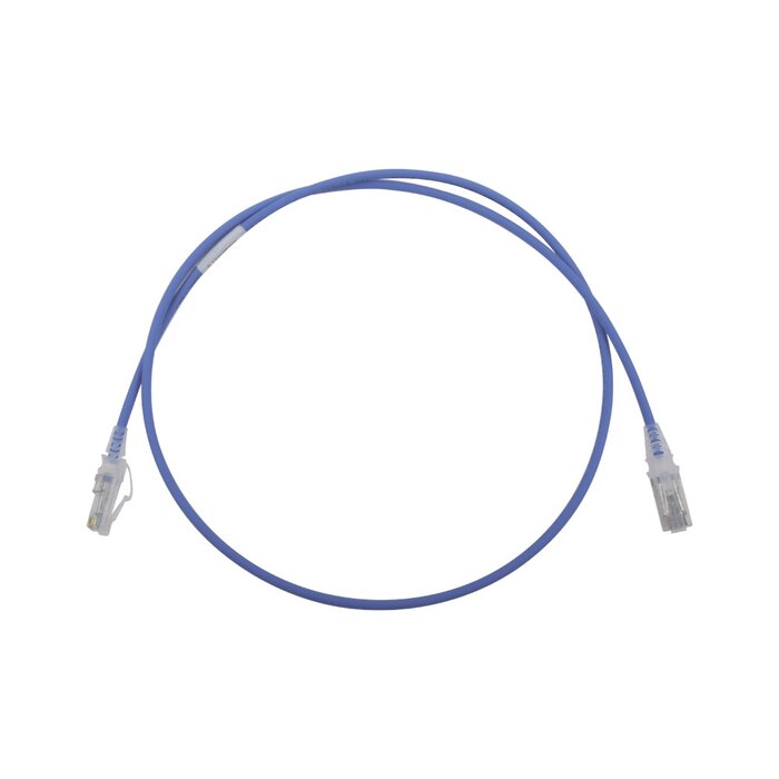 Patch Cord MC6 Modular Cat6 UTP, CM/LS0H, 3ft, Color Azul, Diámetro Reducido (28AWG)