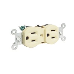 Contacto dúplex tapa marfil base negra 15A 127 Vca