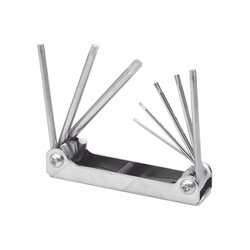 Juego de 8 llaves hexagonales Torx® tipo navaja, estuche metálico.