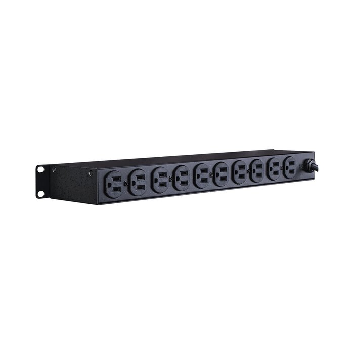 PDU Básico Para Distribución de Energía, Con 10 Tomas NEMA 5-15R Traseras, 1UR, 15 Amp, 120 Vca