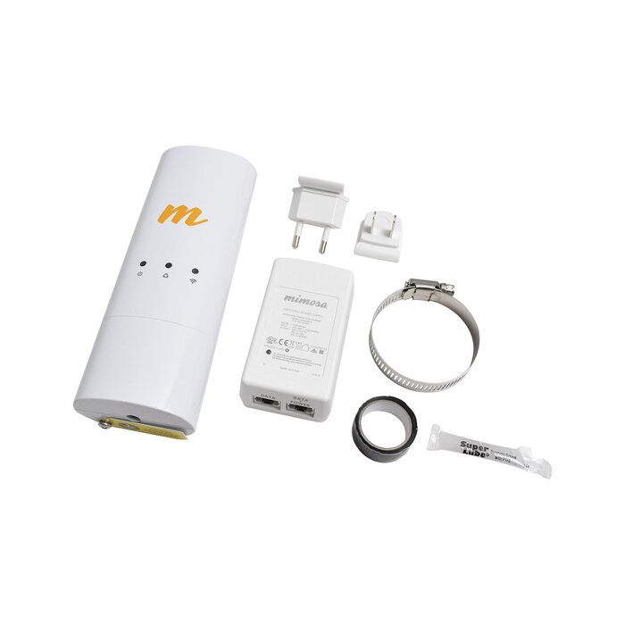 Radio modular hasta 500 Mbps de 4.9-6.4 GHz, IP55, 2x2:2 MIMO, Monitoreo a través de la nube, Adaptación automática al entorno.