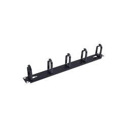 Organizador de cables con 5 anillos, 1U, 19" Color negro