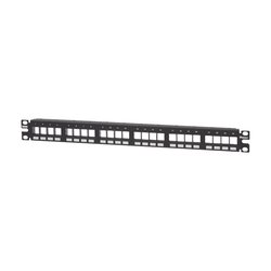 Panel de Parcheo Modular Keystone (Sin Conectores), Numerado y Espacio para Etiquetas, de 24 puertos, 1UR