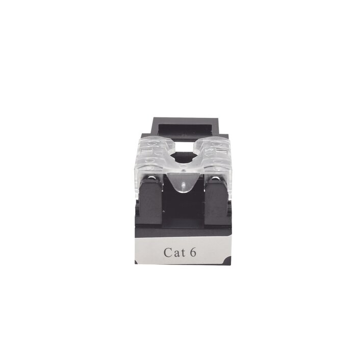 Módulo Jack Keystone Cat6 con terminación 110 (Punchdown) para faceplate - Color Negro