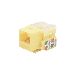 Módulo Jack Keystone Cat6 con terminación 110 (Punchdown) para faceplate - Color Amarillo