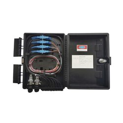 Cierre de Empalme para 24 fusiones de fibra óptica con 16 acopladores SC/APC y splitter 1x16, IP65