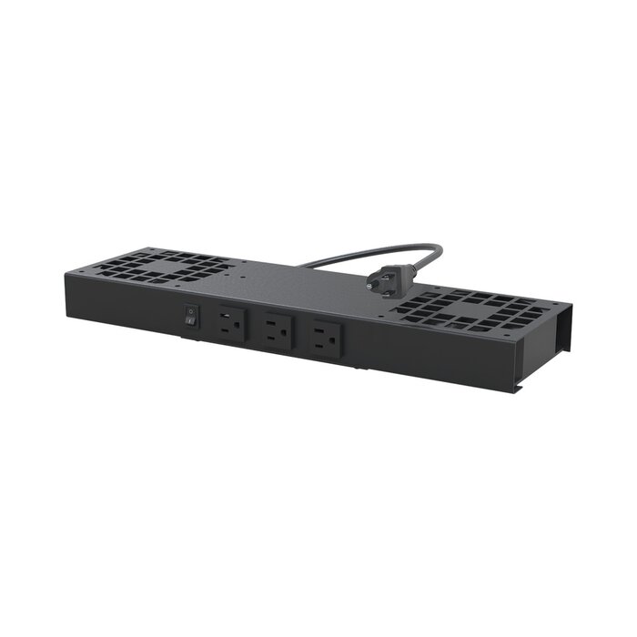 Kit de 2 Ventiladores (12 x 12 cm) con 3 Tomas de Corriente 110 Vca/50 Hz con Clavija.
