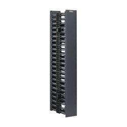 Organizador Vertical Doble NetRunner, para Rack Abierto de 45 Unidades, 125 mm de Ancho, Color Negro