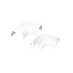 Curva de radio controlado, para uso con canaleta T45, Material PVC Rígido, Color Blanco Mate