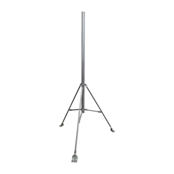 Mástil de 2" x 1.5 metros con Tripie para Instalación en losa. Acero Galvanizado en Caliente.