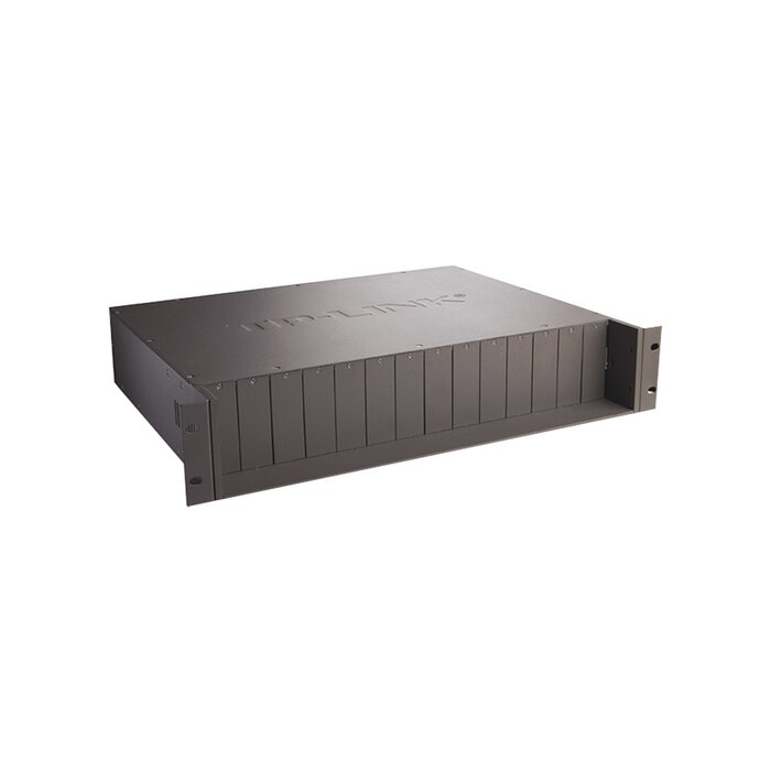 Chasis para montaje en rack de 14 bahías para convertidores de medios, con soporte para fuente redundante V 3.0