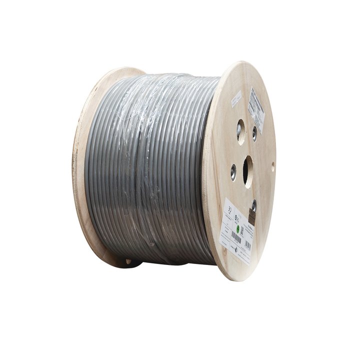 Bobina de Cable Blindado F/UTP de 4 Pares, Z-MAX, Cat6A, Soporte de Aplicaciones 10GBase-T, CM, Color Gris, 305m