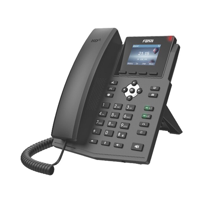 Teléfono IP empresarial para 4 líneas SIP con pantalla LCD de 2.8 pulgadas a color, Opus y conferencia de 3 vías, PoE.