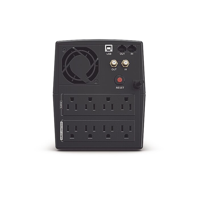UPS de 1500 VA/900 W, Topología Línea Interactiva, Entrada 120 Vca NEMA 5-15P, y 8 Salidas NEMA 5-15R, Con Regulador de Voltaje (AVR)