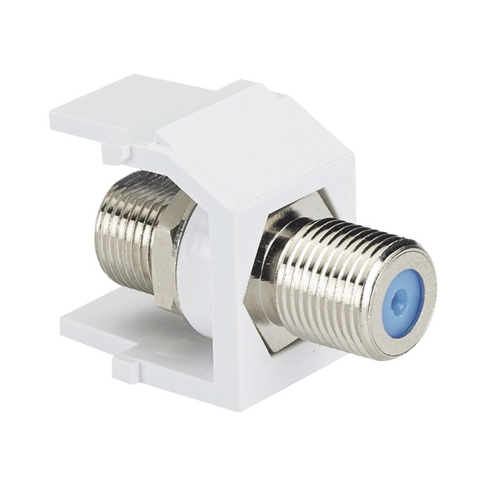 Módulo Acoplador Coaxial Tipo F, Keystone, de 75 Ohms, 3.0 GHz, Color Blanco