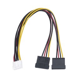 Cable Doble de Corriente SATA / Compatible con DVR's epcom / HIKVISION