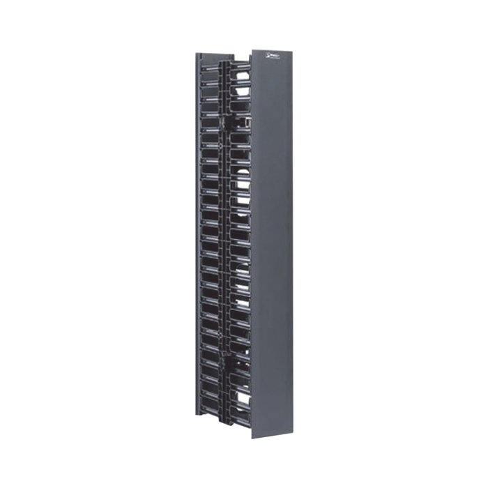 Organizador Vertical Doble NetRunner, de 22.5 UR, 125 mm de Ancho, Color Negro