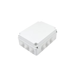 Caja de derivación de PVC Auto-extinguible con 12 entradas, tapa atornillada, 300x220x120 MM, Para Exterior (IP55)