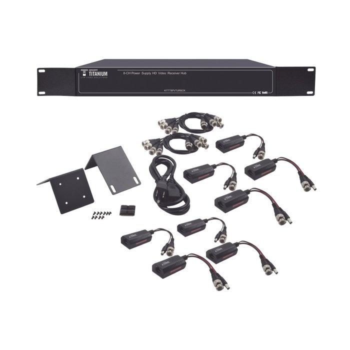 200 metros en 4K, 300 metros en 5 MP, VIDEO+PODER / 8 Canales / TODO INCLUIDO PARA RACK / Para transmisión de alimentación ( de 36 Vcd a 12 Vcd) y video (HD-TVI) / 4K / SIN RUIDO / INSTALACIÓN LIMPIA