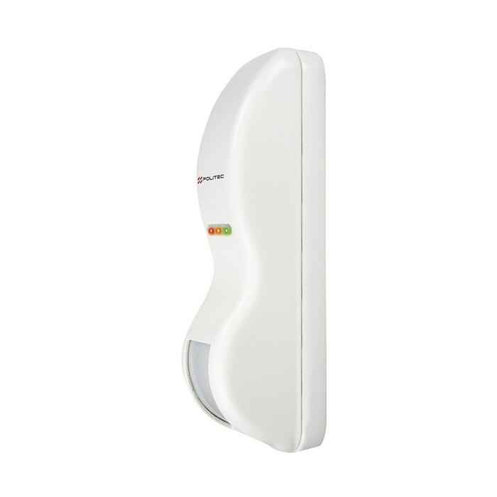 Sensor tipo cortina/ Interior y Exterior/ Funcion antimascara / Doble tecnologia PIR & MW/ Cobertura de hasta 12 metros/ Compatible con cualquier panel de alarma / Cableado