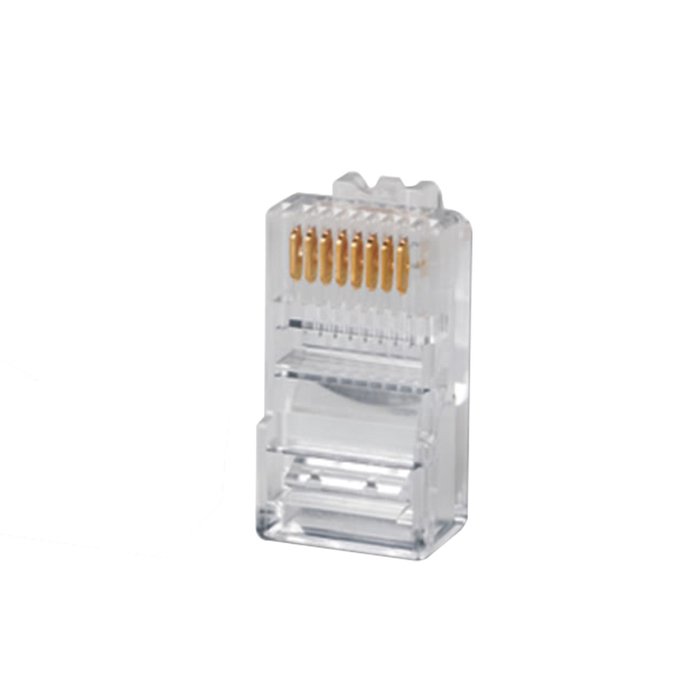 Plug RJ45 Cat5e, Para Cable UTP Calibre 22 a 26 AWG, Chapado en Oro de 50 micras