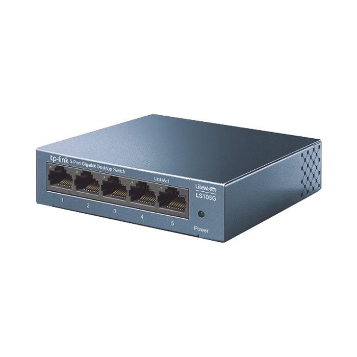 Switch de escritorio Gigabit de 5 puertos 10/100/1000Mbps, carcasa metálica