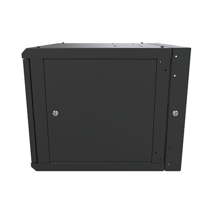 Gabinete Abatible de Pared (Con Marco Trasero) con Rack 19" de 9 Unidades. Ventana de Cristal Templado.