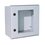 Gabinete de Poliéster IP66 Puerta Transparente, Uso en Intemperie (300 x 400 x 200 mm) con Placa Trasera Interior (Incluye Chapa y Llave).