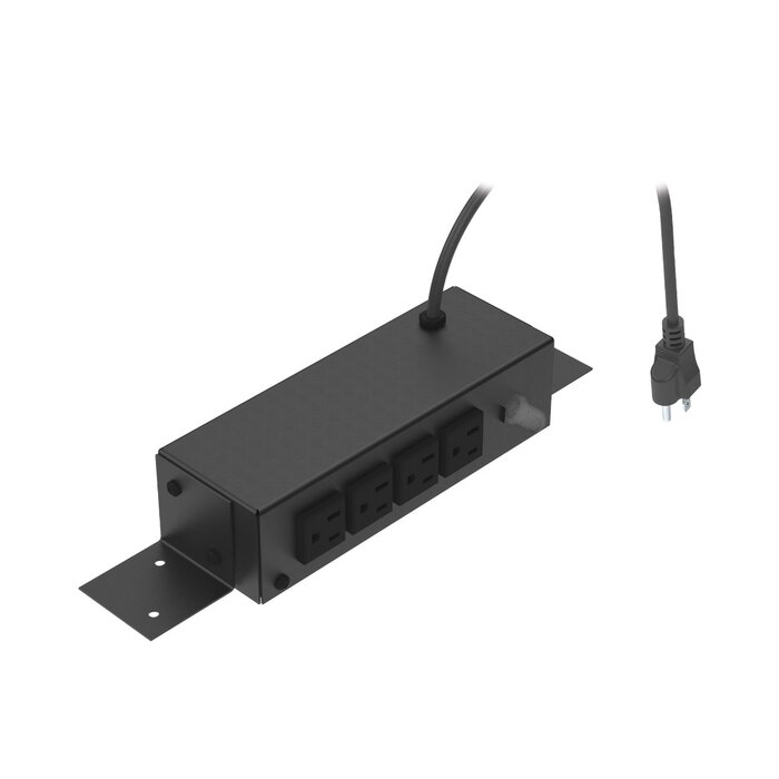 Tomacorriente de 4 Contactos (NEMA 5-15R) Voltaje Entrada/Salida: 120Vca/10A Max. Opción de Instalación en Escritorio o Pared.
