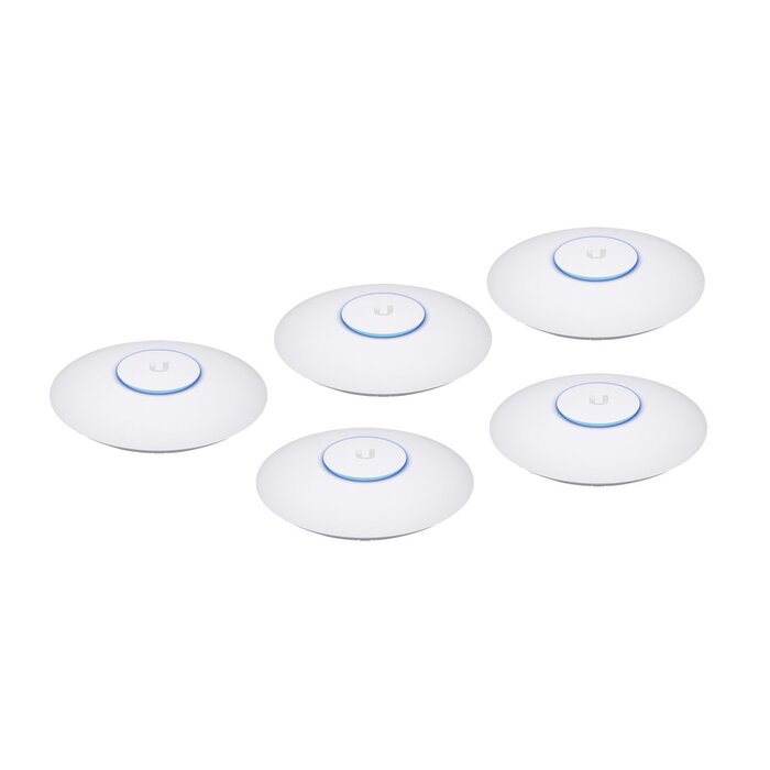 Paquete de 5 Access Point UniFi 802.11ac Wave 2, MU-MIMO4X4 con antena Beamforming, hasta 1.7 Gbps, para interior PoE 802.3af, soportan 200 clientes, No incluyen PoE´s