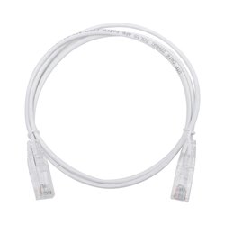 Cable de Parcheo Slim UTP Cat6 - 1 metro, Blanco, Diámetro Reducido (28 AWG)