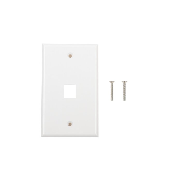 Placa de pared de 1 puerto, Keystone, Color Blanco