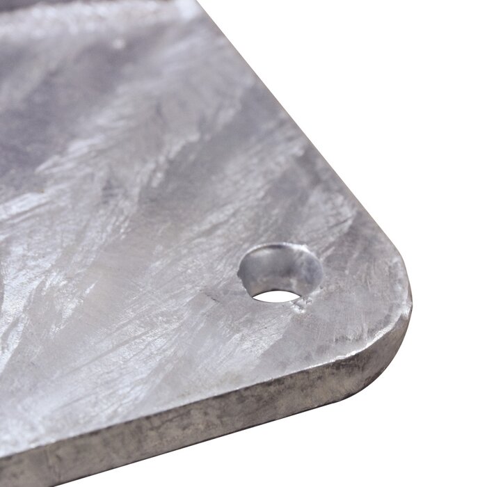 Base para Mástil Hasta 2" con Opresores, Base de 30 x 30 cm y Tubo de 50 cm Ced. 30. Galv. Inmersión.